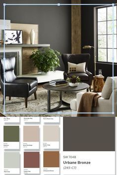 Urbane Bronze Painted Furniture, Urbane Bronze Palette, Urban Bronze Accent Wall, Urbane Bronze Dining Room, Colors That Go With Urbane Bronze, Urbane Bronze Accent Wall, Urbane Bronze Living Room, Urbane Bronze Color Palette, Urbane Bronze Bedroom