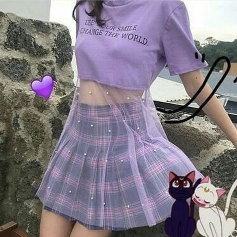 Kawaii Moon, Moon Embroidery, Fashion Kawaii, Fashion Embroidery, Chic Fall Outfits, Purple Outfits, Kawaii Fashion Outfits, Ulzzang Fashion, Embroidery Fashion