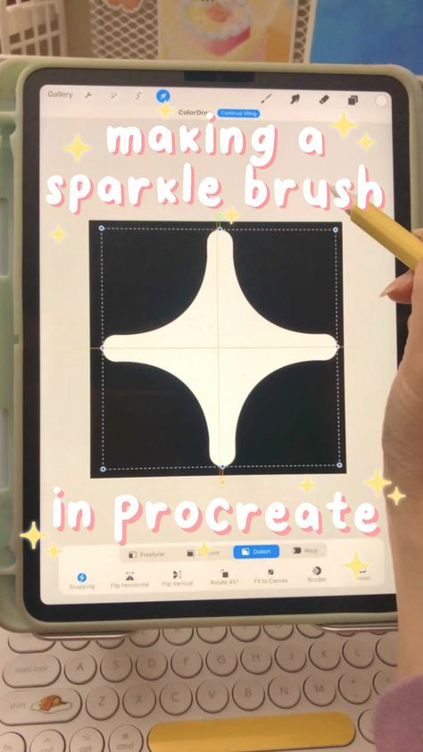 ✨ How I made a sparkle brush in procreate!✨ I always add sparkles to my drawings and thought making a brush for it would be easier to how… | Instagram Procreate Classes, Procreate Tutorials, Star Brush, Ipad Stuff, How To Make Glitter, Procreate Ipad Tutorials, Ipad Tutorials, Free Stamps, Procreate Tutorial