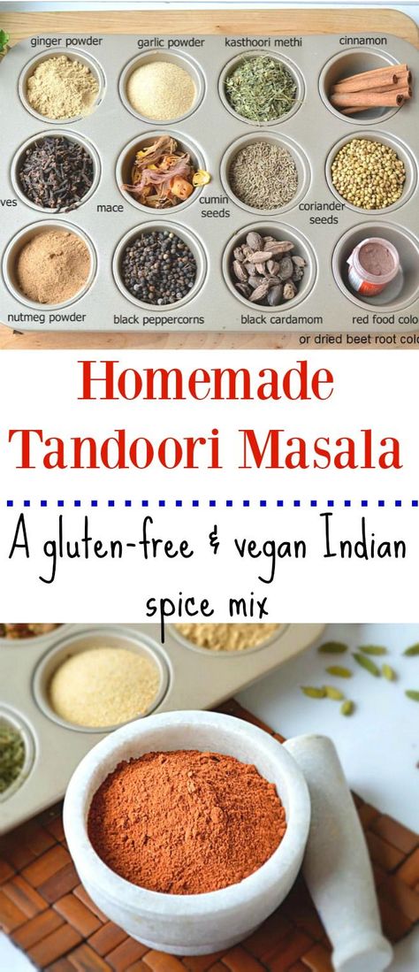 Make your very own Homemade Tandoori Masala with this simple and easy step by step recipe. Once you try it, you’ll never use store bought again! Vegan and gluten-free spice mix. Tandoori Masala Recipe, Gluten Free Spices, Vegan Simple, Masala Powder Recipe, Homemade Spice Mix, Aloo Gobi, Masala Spice, Spice Mix Recipes, Tandoori Masala