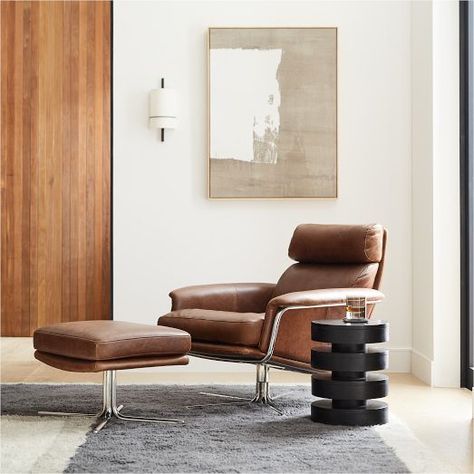 Living Room Furniture | West Elm West Elm Living Room, Upholstered Chairs Fabric, Single Arm Chair, Vintage Hifi, Leather Swivel Chair, Chair And Ottoman Set, Ottoman Set, Swivel Armchair, Chair Style