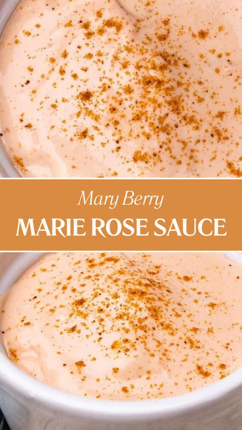 Mary Berry Marie Rose Sauce Mary Rose Sauce Recipe, Marie Rose Sauce 12 Tomatoes, Rose Marie Sauce, Worcestershire Sauce Uses, Shmear Recipe, Marie Rose Sauce Recipe, Classic Sauces, Rose Sauce Recipe, Mary Berry Recipes