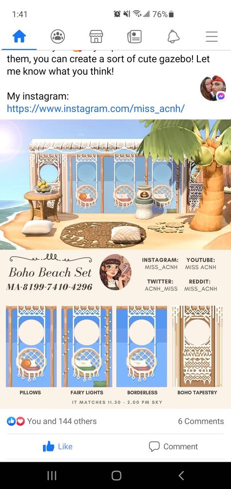 Simple Panel Designs Acnh Beach, Acnh Gazebo Ideas, Acnh Simple Panel Ideas, Simple Panel Designs Acnh, Acnh Simple, Cottage Core Animal Crossing, Acnh Paths, Acnh Design, Acnh Designs