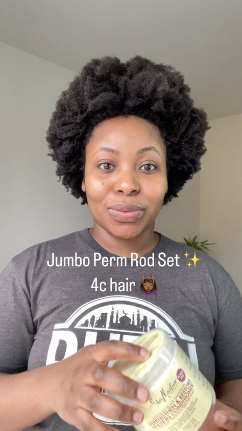 Ezinne Chukwu A. | Jumbo Perm Rod Set on my 4c hair✨🪮💆🏾‍♀️ Products used: 1. Jamaican Black Castor oil Strengthen & Restore leave In conditioner by... | Instagram Perm Rods On Natural Hair Short 4c, Natural Hair Flexi Rods, Perm Rods On Natural Hair, Hair Rods, Perm Rod Set, Lasting Curls, Flexi Rods, Perm Rods, Type 4 Hair