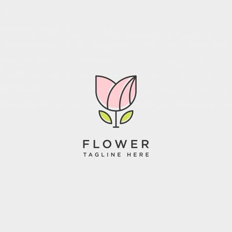 Linea De Belleza Premium Flor Floral Simple Logotipo De La Plantilla Logo For Flower Shop, Flower Icon Logo, Flower Shop Logo Design, Logo Flor, Lotus Flower Logo Design, Flower Shop Logo, Florist Business Card, Flower Vector Illustration, Graphic Designer Studio