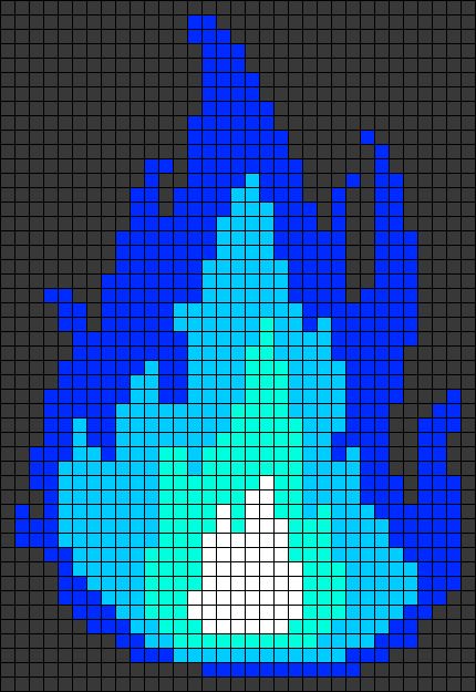 Alpha Patterns Crochet Cute, Graph Paper Art Pattern Ideas, Fire Pixel Art, Pixel Art Templates Pattern, Minecraft Pixel Art Grid, Pixel Art Ideas Creative, Pixel Art Facil, Pixel Drawing Ideas, Blue Pixel Art