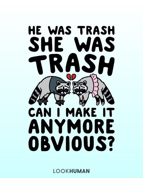 Sk8er Boi, Trash Day, Positive Energy Quotes, Cute Animal Memes, Cute Raccoon, Rock Songs, Trash Panda, Quote Cards, Pop Punk