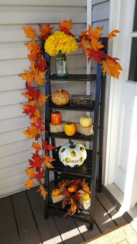 Fall Ladder Decorative Ideas, Fall Wreath, Home Decor, Home Décor