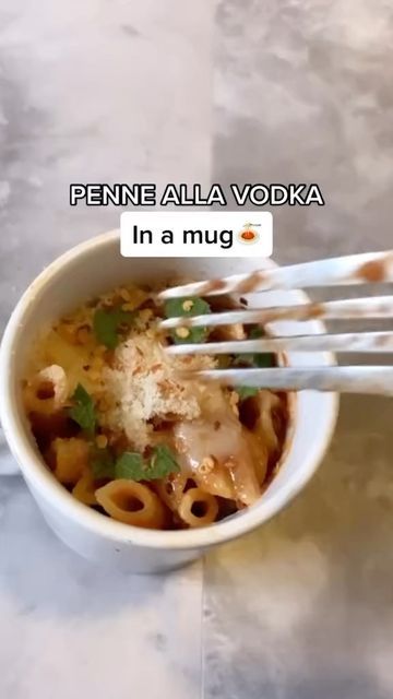 Recipes on Instagram: "Table for One 🍝 Penne alla Vodka in a Mug #viral #recipes #pasta" Mug Pasta Recipes, Pasta In A Mug, Pasta In Mug Microwave Recipes, Pasta Ala Vodka Recipes, Penne Ala Vodka Recipe, Rigatoni Ala Vodka, Penne Alla Vodka, Mug Recipes, Health Food