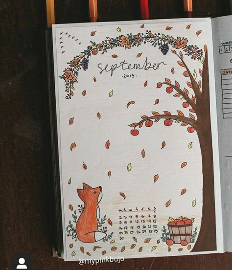 Autumn Bullet Journal, Bullet Journal September, Artist Hue, Bullet Journal Month, Bullet Journal For Beginners, Creating A Bullet Journal, Bullet Journal Paper, Pop Up Art, Bullet Journal Ideas