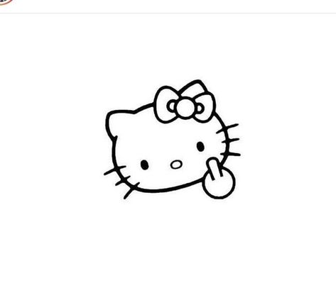 Tattoo Hello Kitty, Hello Kitty Tattoo Ideas, Tatuaje Hello Kitty, Hello Kitty Tattoo, Cool Tattoo Drawings, Hello Kitty Tattoos, Hello Kitty Coloring, Kitty Drawing, Hello Kitty Drawing