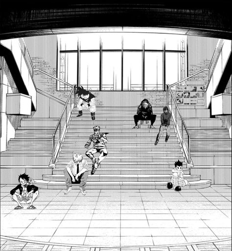 Sitting On Stairs, Goku Manga, Tøp Wallpaper, Itachi Uchiha Art, Sea Wallpaper, Comic Style Art, Bleach Manga, Cartoon Crossovers, Anime Monochrome