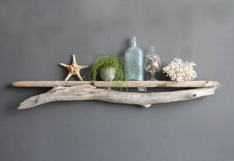 driftwood shelf | Natural Driftwood Shelf - Perfect Mantle // Size EXTRA LARGE Driftwood Shelf, Driftwood Wreath, Driftwood Furniture, Floating Mantel, Driftwood Projects, Wood Art Projects, Driftwood Decor, Mantel Shelf, Driftwood Crafts