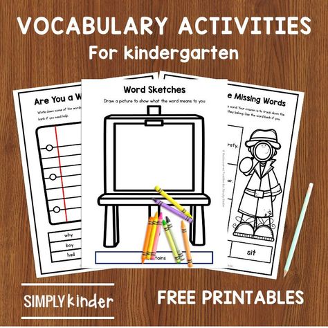 Kindergarten Vocabulary Worksheet, Vocabulary Words For Kindergarten, Vocabulary Activities Kindergarten, Teaching Vocabulary Kindergarten, Vocabulary Activities For First Grade, Vocabulary Activities For Kindergarten, Vocabulary For Kindergarten, Kindergarten Vocabulary Activities, Kindergarten Vocabulary Words