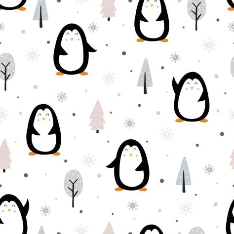 Pinguin Illustration, Wallpaper Texture Seamless, Penguin Illustration, Fashion Textiles, Penguin Pattern, Art Clip, Winter Inspo, Fall 24, Winter Animals