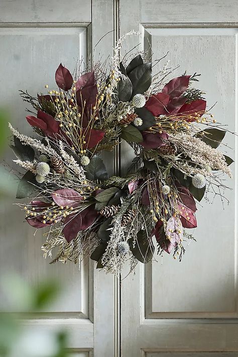 Wreaths + Garlands: Fresh, Dried + Faux | Terrain Preserving Basil, Cedar Wreath, Broom Corn, Dried Wreath, Shades Of Burgundy, Wreaths And Garlands, Wreaths & Garlands, Hand Poured Candle, The Pacific Northwest