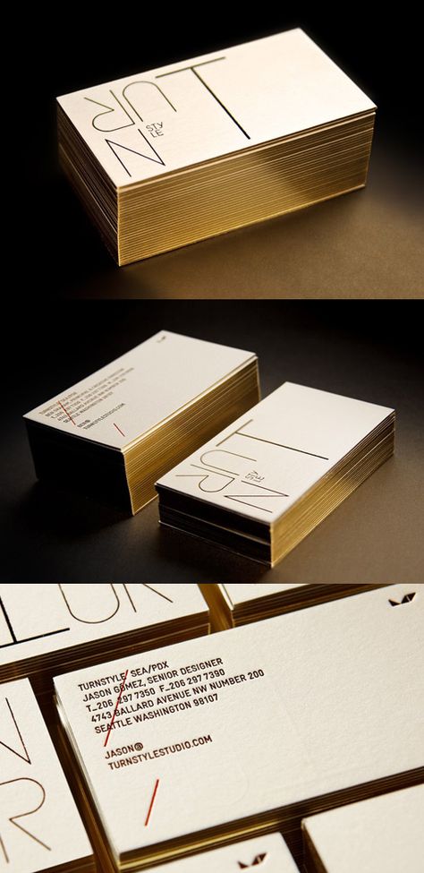 Business card design with golden leaf edge paint and gold foil stamping! Promo Flyer, Buisness Cards, Beautiful Business Card, Metal Business Cards, Name Card Design, Online Logo Design, Luxury Business Cards, Business Card Inspiration, Letterpress Cards