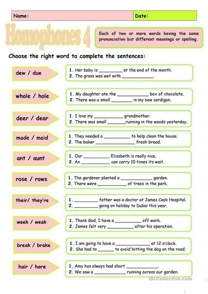 Homonyms Worksheet, Reading Skills Worksheets, Worksheet Number, Homophones Worksheets, 9th Grade Math, Spelling Lessons, English Grammar For Kids, Worksheets For Grade 3, 3rd Grade Math Worksheets