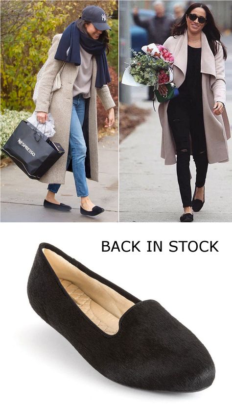 BACK IN STOCK: Birdies 'Blackbird' Smoking Slippers Birdies Outfit, Birdies Shoes Outfit, Megan Outfit, Meghan Markel, Slipper Outfit, Estilo Meghan Markle, Princ Harry, Birdies Shoes, Meghan Markle Outfits