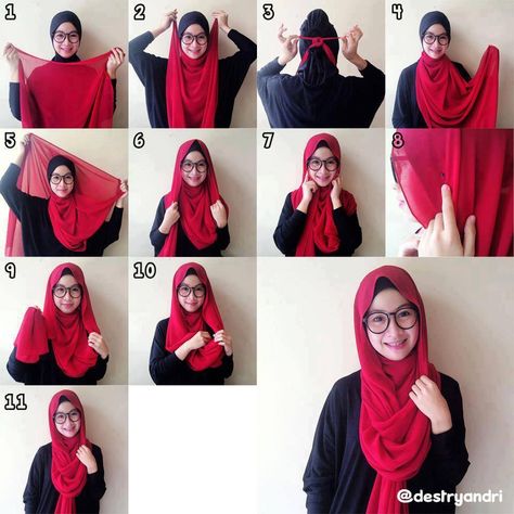 Tutorial Hijab Segitiga, How To Wear Hijab, Tutorial Hijab Pashmina, Hijab Style Tutorial, Tutorial Hijab, Style Hijab, Fashion Tutorial, Hijab Chic, Turkish Fashion