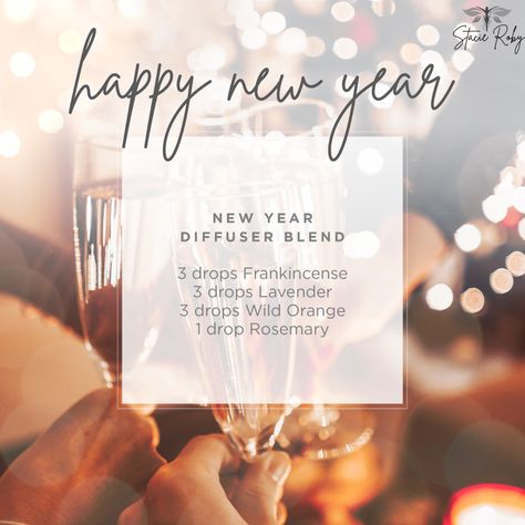 Wishing everyone a happy and healthy new year! ✨ New Year Diffuser Blend 💧 3 drops Frankincense 💧 3 drops Lavender 💧 3 drops Wild Orange 💧 1 drop Rosemary #newyear2022 #NewYearsEve2021 #Holidays New Years Essential Oil Blends, New Year’s Day Diffuser Blend, New Years Essential Oil Diffuser Blends, New Year Oil Blends, New Years Oil Blends, New Years Diffuser Blends, New Years Eve Diffuser Blend, New Year Diffuser Blends, Diffuser Blends Young Living