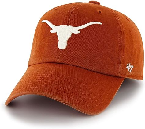 NCAA '47 Clean Up Adjustable Hat, One Size Fits All Texas Hats, Ears That Stick Out, Neutral Hats, Cotton Crown, College Hats, Hook Em Horns, Quality Hats, Texas Longhorns, Retro Logo