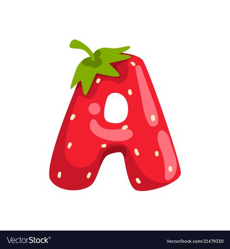 A Letter Images, Fruit Letters, A Alphabet, Alphabet Letters Images, Red Letters, Alphabet Images, Alphabet A, Alphabet Fonts, Letter Vector