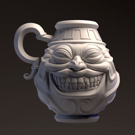 Pot of Greed, Arthur Zaharchuk on ArtStation at https://www.artstation.com/artwork/4882w8 Pot Of Greed Yugioh Tattoo, Pot Of Greed Tattoo, Cartoon Study, Yugioh Tattoo, Zbrush Anatomy, Skull Cartoon, Stylized Art, Sculpture Ideas, Dreamcore Weirdcore