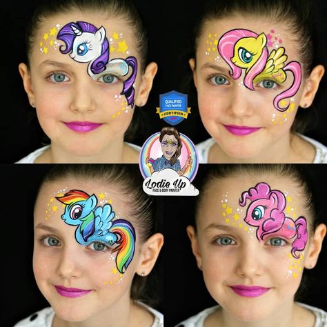 🦄💜My Little Pony💜🦄 Which one is your favorite ? . . . . #facepainter #facepainting #facepaint #instafacepaint #bodypainting #bodypaint… Mermaid Face Paint, Face Painting Unicorn, Face Painting Images, Animal Face Paintings, Face Painting Tips, Girl Face Painting, Face Paint Kit, Weird Vintage, Face Painting Easy