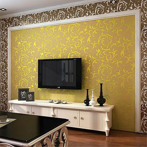 Cool Door Painting, Silver White Wallpaper, Living Room Wall Wallpaper, Embossed Wall, Door Painting, Wall Painting Living Room, Wall Cover, Cheap Wallpaper, Modern Tv Wall Units