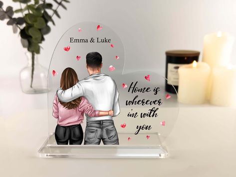 Excited to share this item from my #etsy shop: Custom Portrait of Couple - Personalised Anniversary Gift on Clear Acrylic Plaque -Anniversary Gift for Him, Anniversary gift For Boyfriend Anniversary Gift For Boyfriend, Printed Gifts, Plaque Design, Personalized Wine Tumbler, Acrylic Plaque, Personalized Acrylic, Acrylic Stand, Acrylic Plaques, Anniversary Present