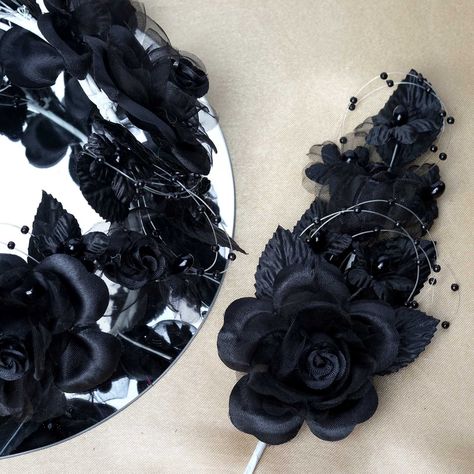 https://www.efavormart.com/products/12-pack-8-black-hair-barrette-headpiece?sca_ref=101063.BTRAwHc7F5 Art Deco Wedding Theme, Black Wedding Decorations, Centerpieces Party, Beaded Headpiece, Black Tablecloth, Organza Flowers, Flower Party, Wedding Linens, Floral Spray