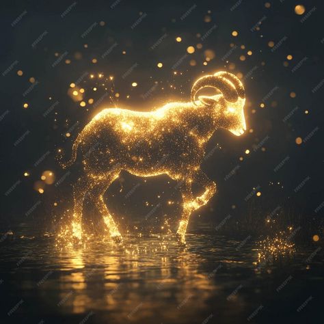 Premium Photo | A goat with a golden light on its back is reflected in the water Golden Goat, A Goat, Golden Light, Milk Powder, Golden Lights, Goat Milk, Premium Photo, Goats, Graphic Resources