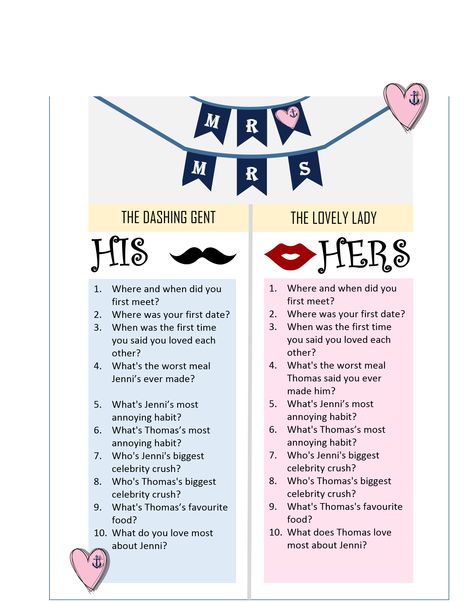 Hen Night Mr and Mrs Quiz Hen And Stag Party Together, Wedding Quizzes, Mr And Mrs Questions, Mr And Mrs Quiz, Mr And Mrs Game, Stag Ideas, Funny Quiz Questions, Wedding Quiz, Hen Ideas