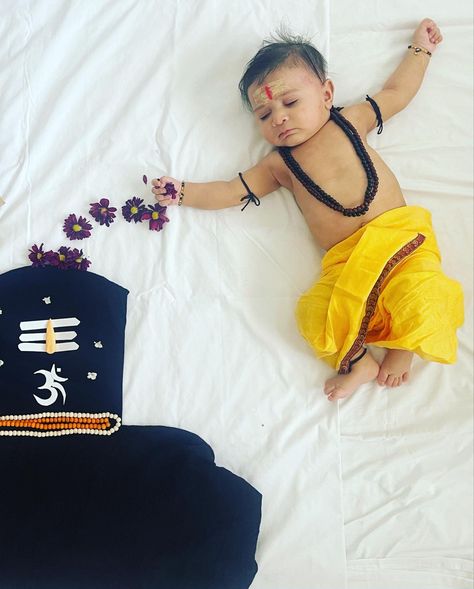 Shri Ram Baby Photoshoot, Shiv Baby Photoshoot, Shiv Baby Photoshoot Ideas, Mahadev Theme Baby Photoshoot, Mahadev Baby Photoshoot, Baby Shiva Photoshoot, Mahashivratri Baby Photoshoot, Baby Shiv, Monthly Baby Photos Boy