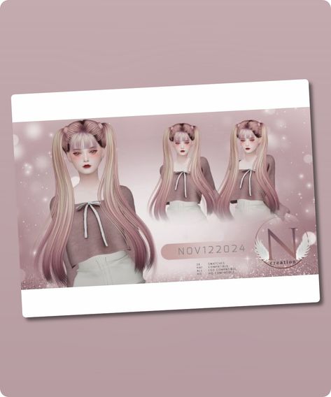 Sims 4 Hairstyle CC: Nilyn Hair NOV112024 Sims Hairstyles, 4 Hairstyles, Sims 4 Cc Download, Model Nails, Tools And Toys, Best Sims, Hair Food, Family Fashion, Sims 4 Cc