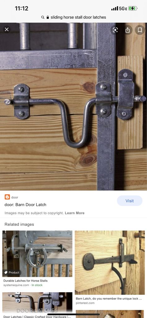 Barn Door Hook Latch, Horse Stalls Doors, Barn Door Latch, Stall Door, Stable Ideas, Horse Stable, Horse Stalls, Barn Ideas, Horse Stables