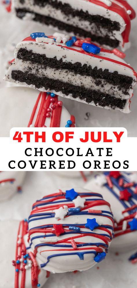 Fun Summer Diy, 4th July Food, Berry Fruit Salad, Patriotic Treats, Batch Recipes, Chocolate Dipped Oreos, Patriotic Desserts, Quick Dessert Recipes, July Recipes