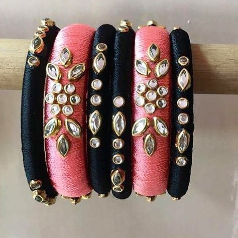 Earings Craft, Diy Bangles, Silk Thread Earrings Designs, Saree Reuse, Fancy Bangles, Bangle Collection, Bangles Collection, Silk Thread Bangles Design, Silk Bangles