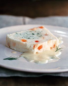 Find the recipe for White Fish Terrine with Salmon Roe and Dill and other herb recipes at Epicurious.com Fish Terrine, Ethereal Texture, Cocktail Snacks, Dill Recipes, Salmon Roe, White Fish, Fish And Seafood, Eggs Benedict, Fish Recipes