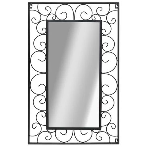 Marlow Home Co. Becker Accent Mirror | Wayfair.co.uk Black Wall Mirror, Steel Mirror, Garden Mirrors, Dark Corners, Garden Features, Black Bathroom, Hanging Mirror, Accent Mirrors, The Mirror