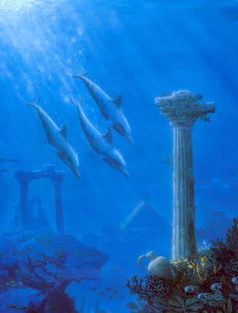 Gilbert Williams, Temple Of Light, Underwater City, Esoteric Art, Cosmic Art, Spirited Art, Underwater Photos, Magical Art, Fantasy Setting