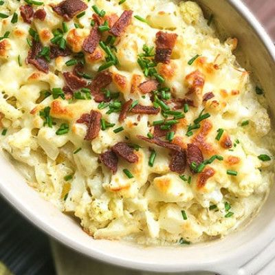 Loaded Cauliflower Casserole Baked Cauliflower Recipe, Keto Cauliflower Casserole, Cauliflower Au Gratin, Loaded Cauliflower Bake, Loaded Cauliflower Casserole, Au Gratin Recipes, Loaded Cauliflower, Steamed Cauliflower, Cauliflower Casserole