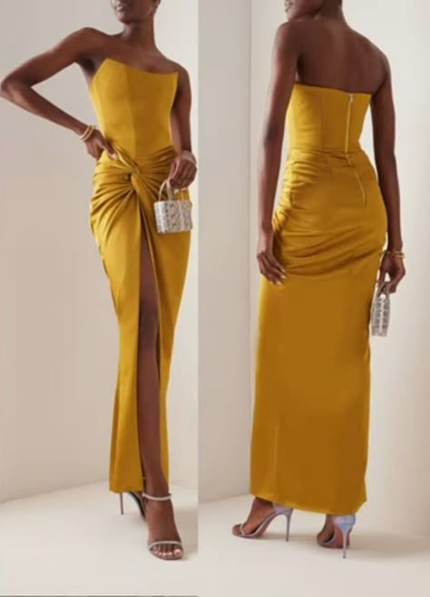 Yellow Dress Outfit Classy, Unique Wedding Guest Dress, Elegant Dresses Classy, Classy Dress Outfits, Dresses Classy, Glam Dresses, Wedding Dresses Unique, Dressy Outfits, Wedding Guest Dresses