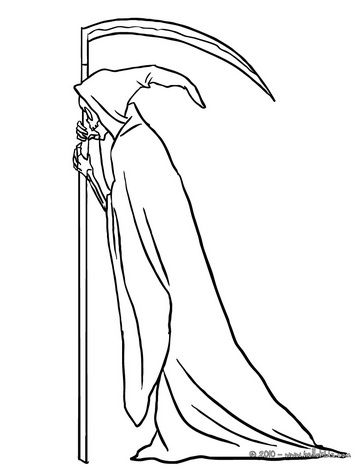 Reaper Drawing Easy, Grim Reaper Simple Drawing, Scythe Outline, Sickle Drawing, Coloring Pages Skeleton, Grim Reaper Line Drawing, Grim Reaper Embroidery, Grim Reaper Drawing, Reaper Drawing