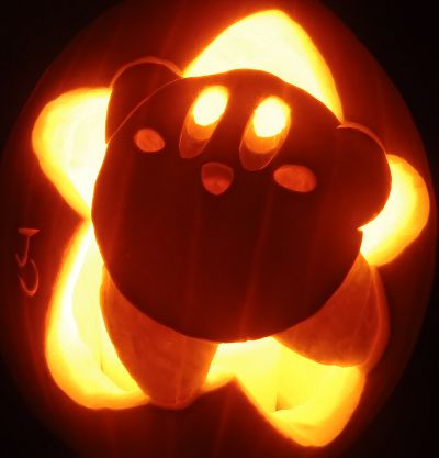 Kirby pumpkin! Star Pumpkin, Kirby Star, Halloween Pumpkin Stencils, Pumpkin Cravings, Cute Pumpkin Carving, Pumkin Carving, Halloween Pumpkin Carving Stencils, Pumpkin Carving Contest, Creative Pumpkin Carving