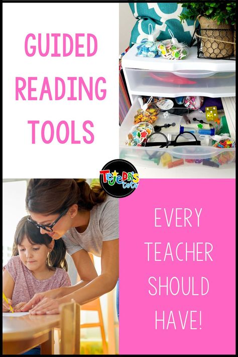 These are must-have tools for guided reading in kindergarten and first grade! I keep drawers with my fun tools to keep kids engaged throughout guided reading lessons. Can you guess what's in the drawers? Read this post to find out some new, exciting ways to use materials you likely already have in your classroom! #tejedastots #guidedreading Reading In Kindergarten, Kindergarten Phonics Activities, Guided Reading Table, Active Reading Strategies, Reading Tools, Decoding Strategies, Sight Word Fluency, Guided Reading Activities, Kindergarten Phonics