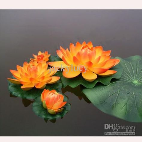 29 CM Diameter Big Size Artificial Simulation Lotus Flower for ... Orange Lotus Flower, Succulents Art, Water Lotus, Floating Water, Orange Water, Lily Lotus, Flower Image, Succulent Art, Home Wedding Decorations