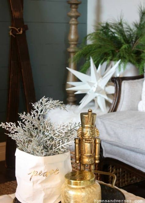 20 Christmas Nutcracker Home Decor Ideas » Lady Decluttered Brass Nutcracker, Nutcracker Christmas Party, Diy Christmas Sweater, Moravian Star, Style On A Budget, Christmas Tours, Christmas Kitchen Decor, Fun Christmas Decorations, Vintage Elements