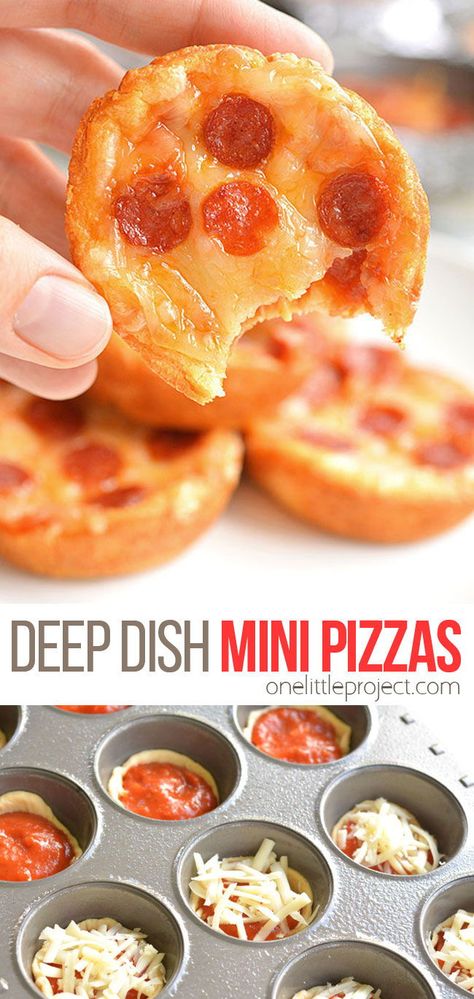 Resepi Biskut, Mini Appetizers, Pizza Sandwich, Mini Pizzas, Snacks To Make, Easy Snack Recipes, Mini Pizza, Muffin Tins, Easy Appetizer Recipes